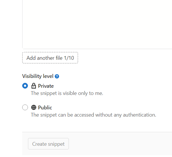 Visibility Gitlab Snippet